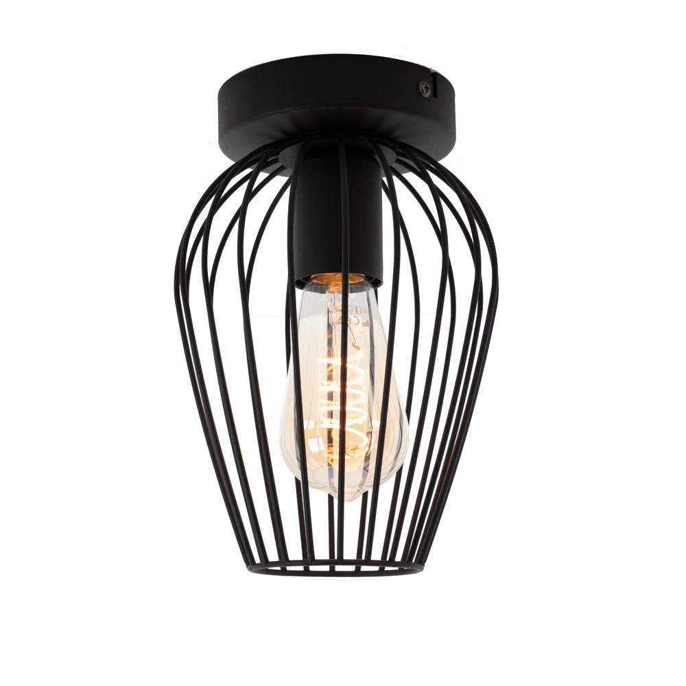 Draad plafondlamp Newtown Ø 16cm - zwart