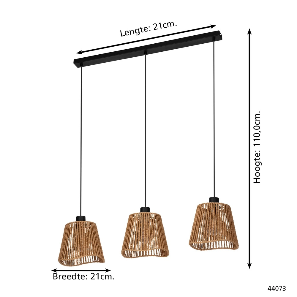 Touw hanglamp Lavister 3-lichts - Ø 21cm Eglo 9002759440732