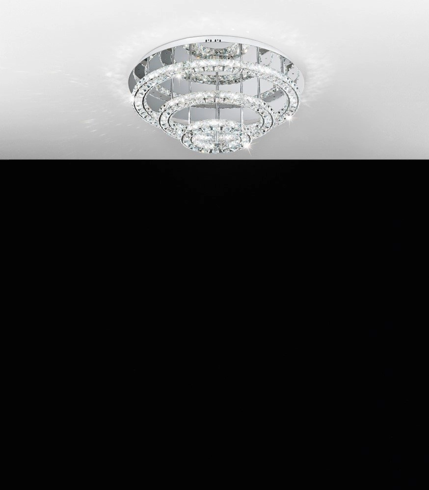 Kristallen plafondlamp Toneria 75cm 3-rings grijs Stars of Light 9002759390020