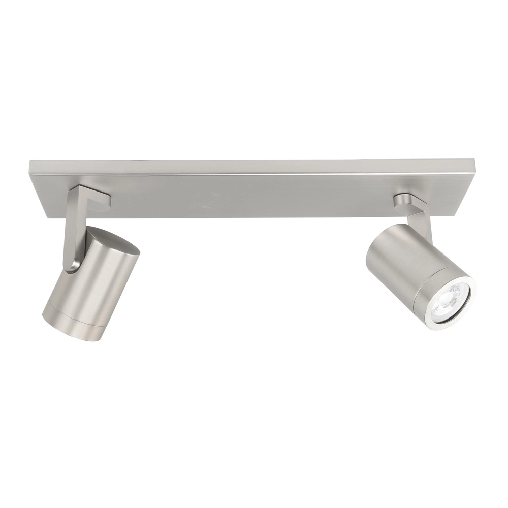 Opbouwspot Halo Spot nikkel 2-lichts recht
