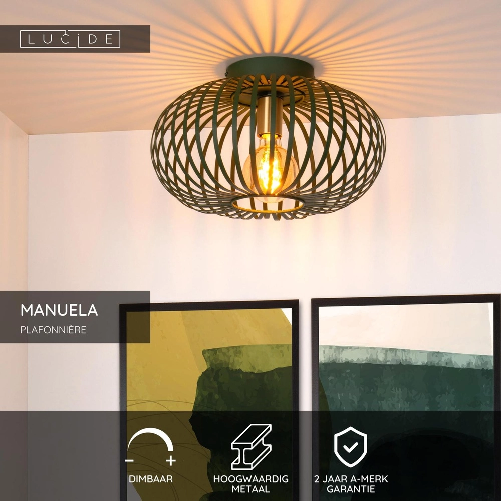 Plafondlamp Manuela Ø 39,5cm groen Lucide 5411212782809