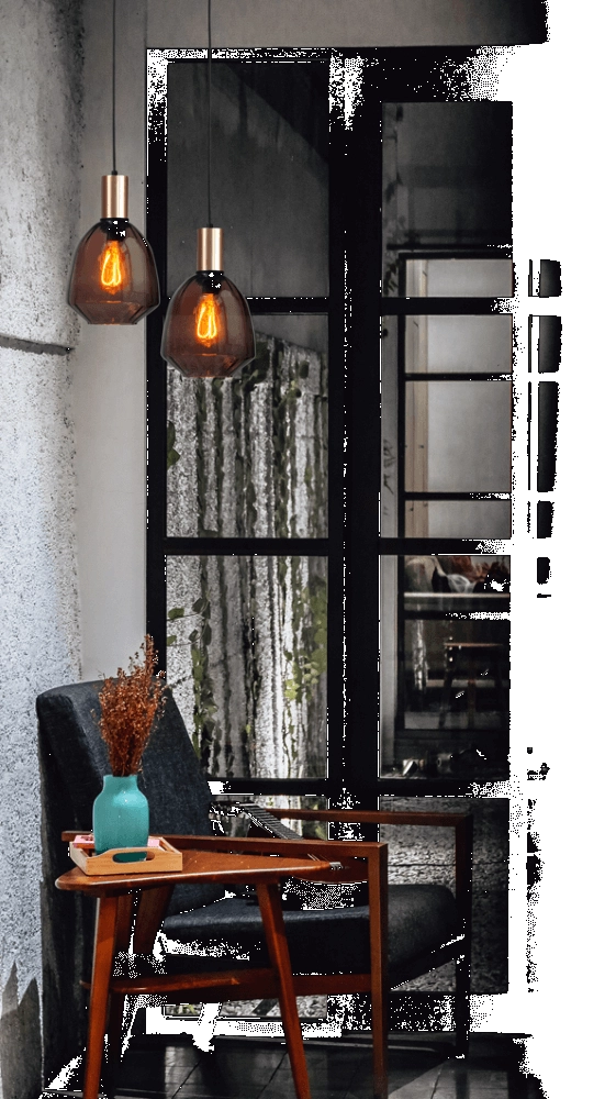 Hanglamp goud Porto met Nicolette red glas - Ø 20cm Masterlight 8718121269252