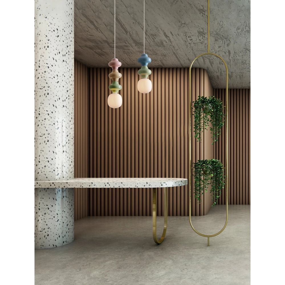 Hanglamp Clio M groen en blauw keramiek Lyora 5212017461285