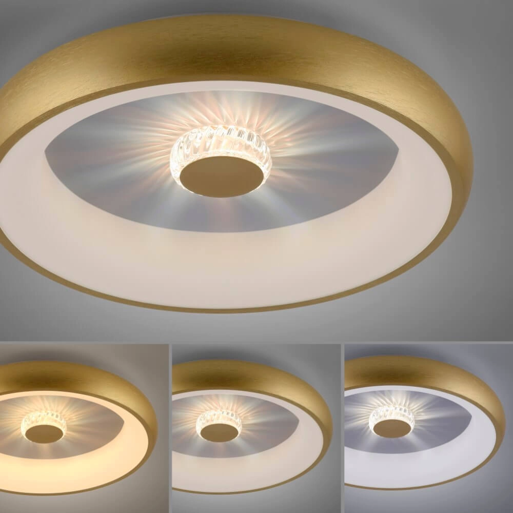 Ronde plafondlamp Vertigo messing Ø 46,5cm Just Light 4043689994716