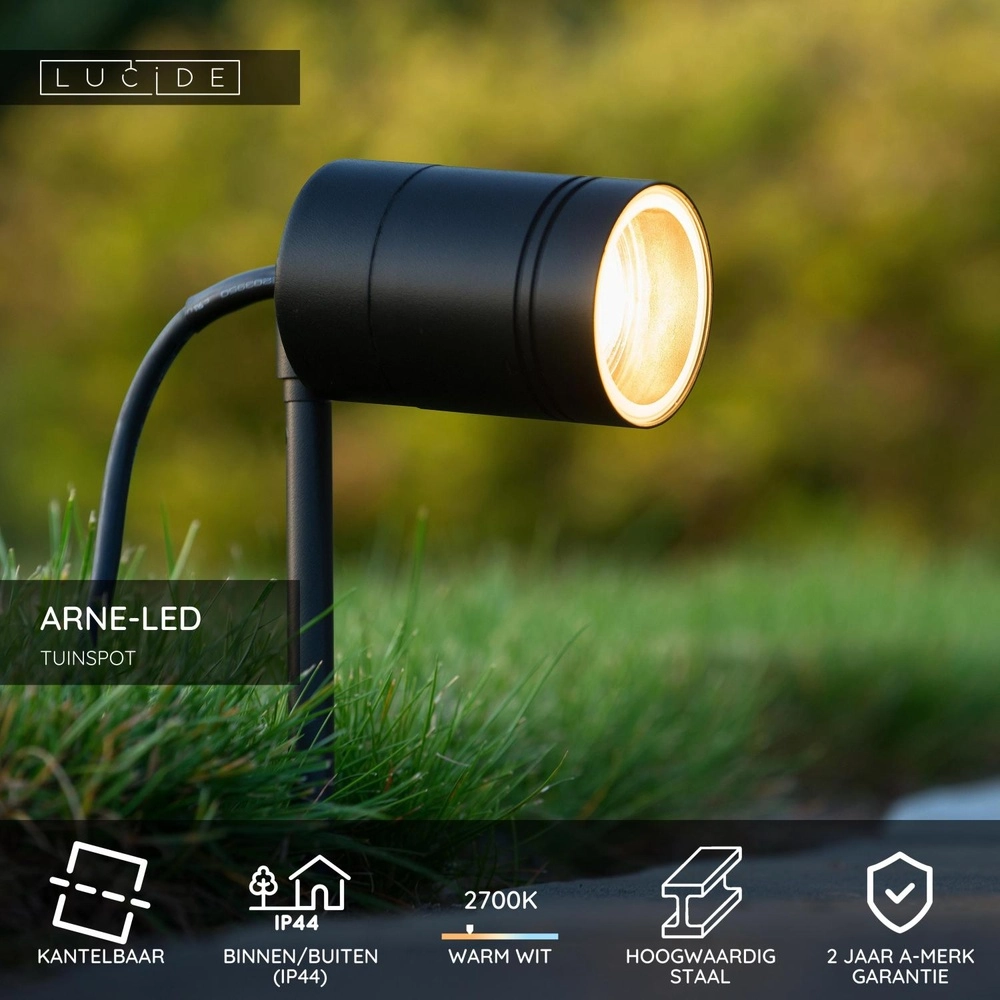 Prikspot Arne-Led zwart Lucide 5411212143969