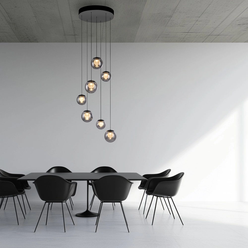 7-lichts hanglamp Pure Popup mystic grey Paul Neuhaus 4012248396674