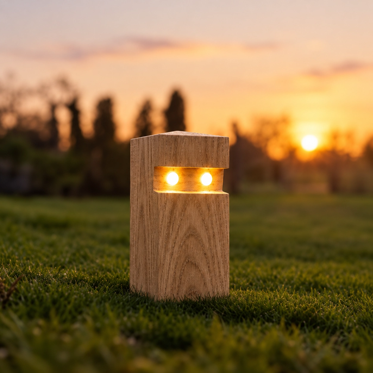 Houten padverlichting Pallina Eiken - 20cm - 2700K