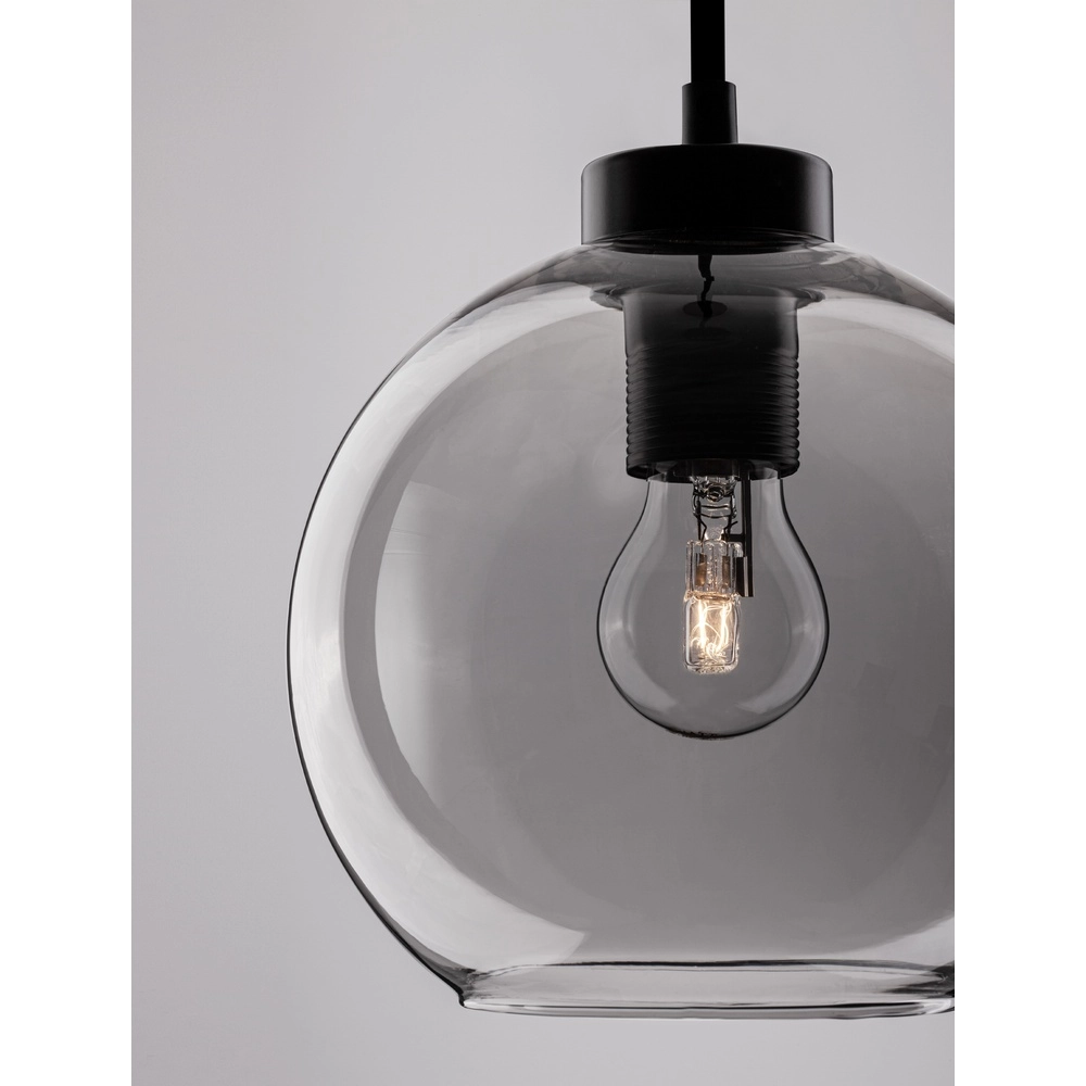 Hanglamp Palmer enkel zwart met smoke glas Lyora 5212017430946