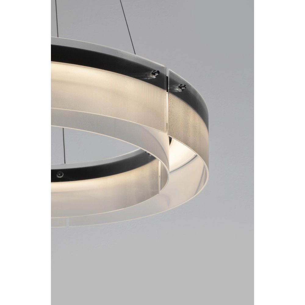 Design hanglamp Pauline zwart met glas Ø 70cm Lyora 5212017445384