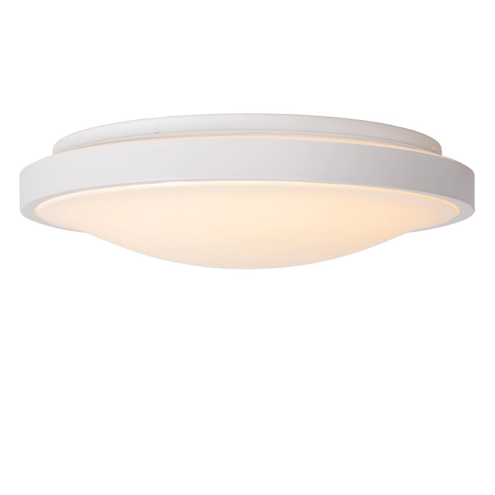 Witte plafonniere Dasher Ø 41cm IP44 voor badkamer Lucide 5411212792129
