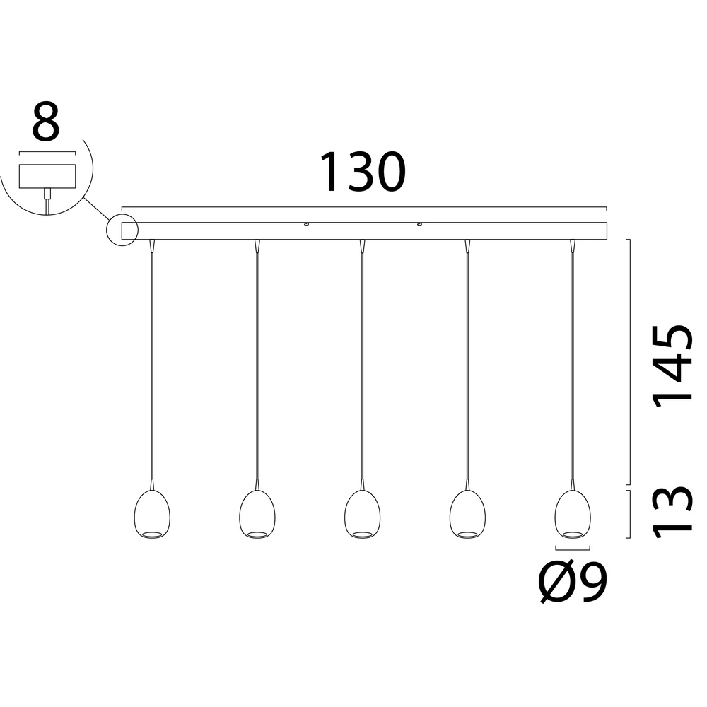 Design hanglamp Alta 5-lichts beige terra Masterlight 8718121438238