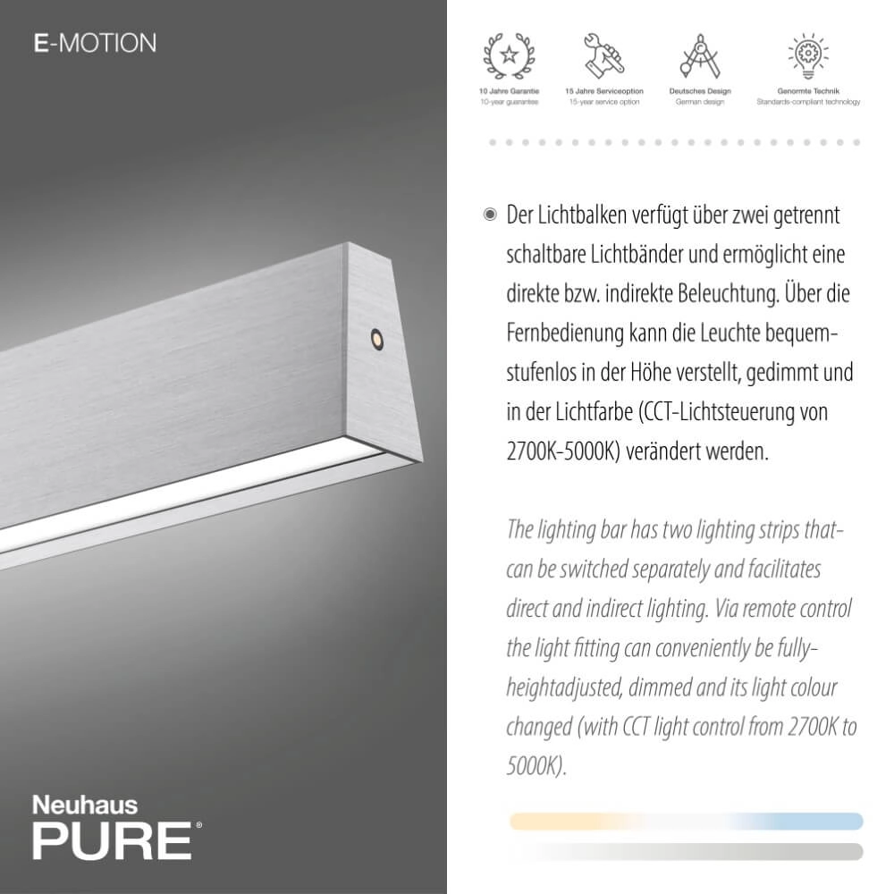 Design hanglamp Pure E-Motion aluminium Paul Neuhaus 4012248372920