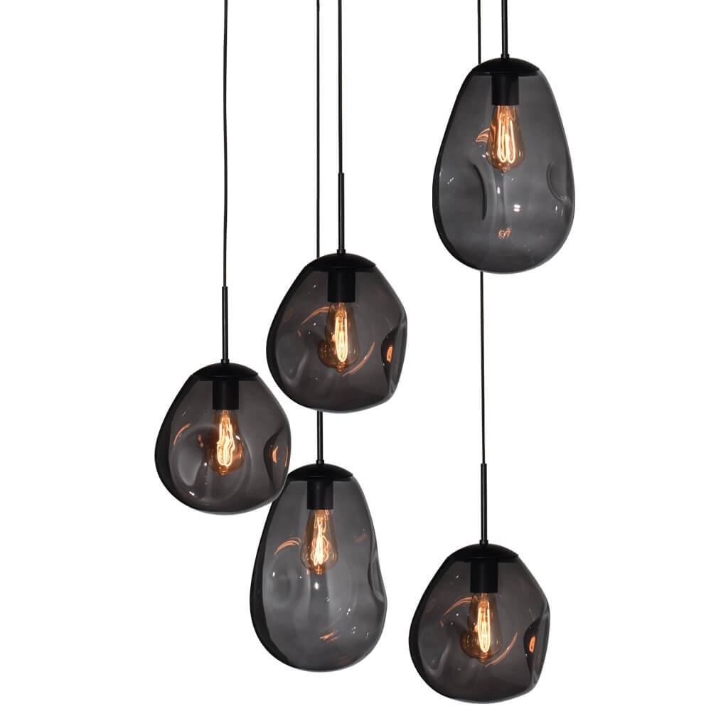 Vide hanglamp Lava 5x smoke glas Masterlight 8718121286549