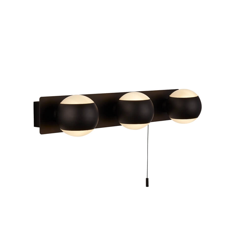 Badkamer wandlamp Flare 3-lichts zwart Badkamer wandlamp Flare 3-lichts zwart