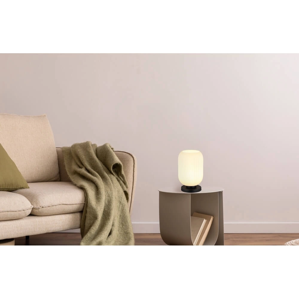 Ronde tafellamp Normy wit glas Ø 14cm Globo 9007371453283