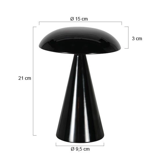 Oplaadbare tafellamp Mush zwart Steinhauer 8712746188806