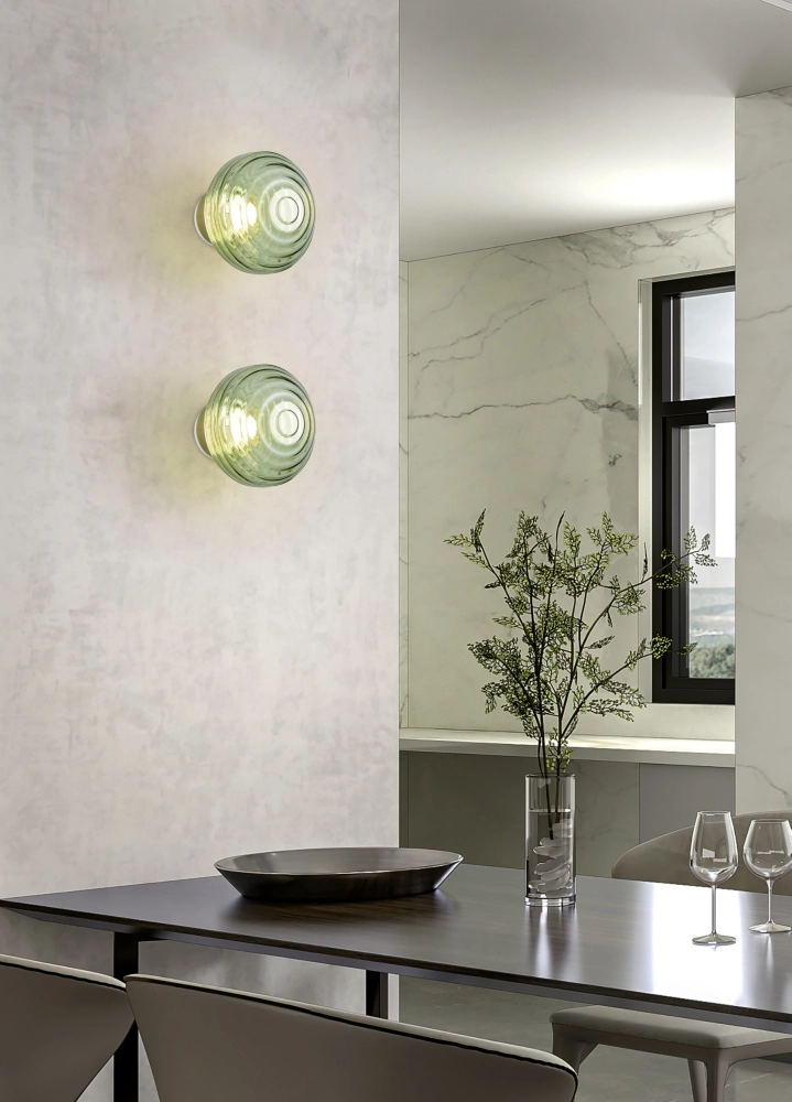 Wandlamp Earl groen glas oplaadbaar Trio 4017807643459