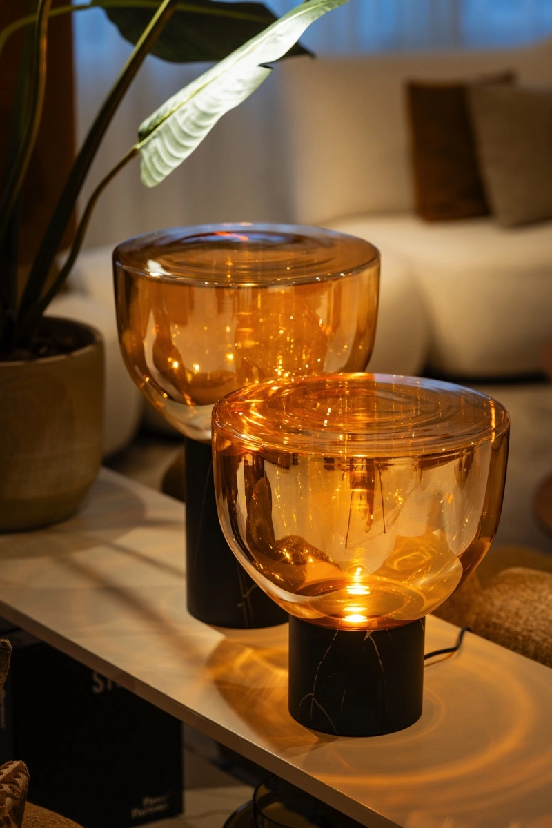 Glazen tafellamp Lana 45cm - marmerlook ETH 8720195311157