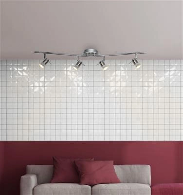 Badkamer opbouwspot Aries 4-lichts grijs Searchlight 5053423076942