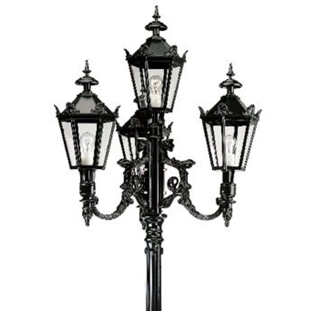 Nostalgische lantaarn Antwerpen 4-lichts - zwart KS Verlichting 8714732040907