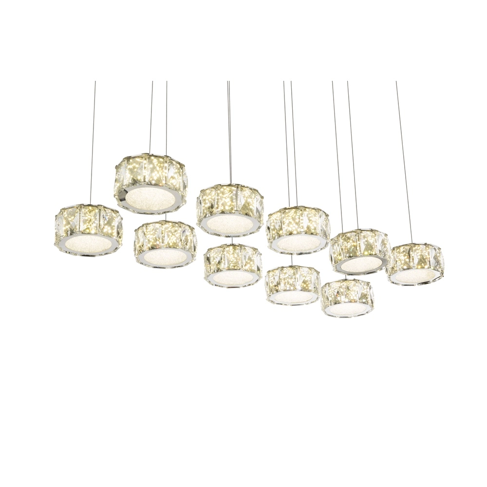 10-lichts hanglamp Amur chroom Globo 9007371345069