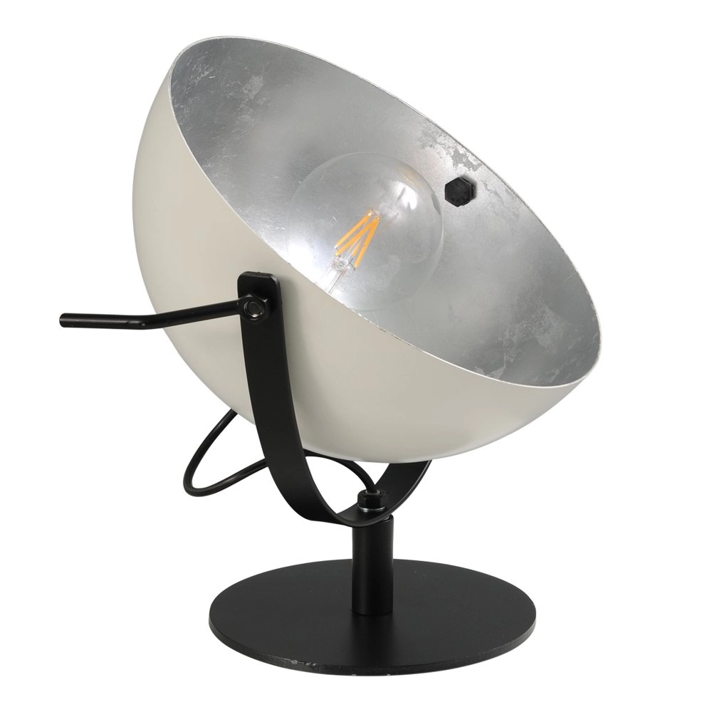 Stoere Industria Uplighter 30cm wit met oudzilver Stoere Industria Uplighter 30cm wit met oudzilver