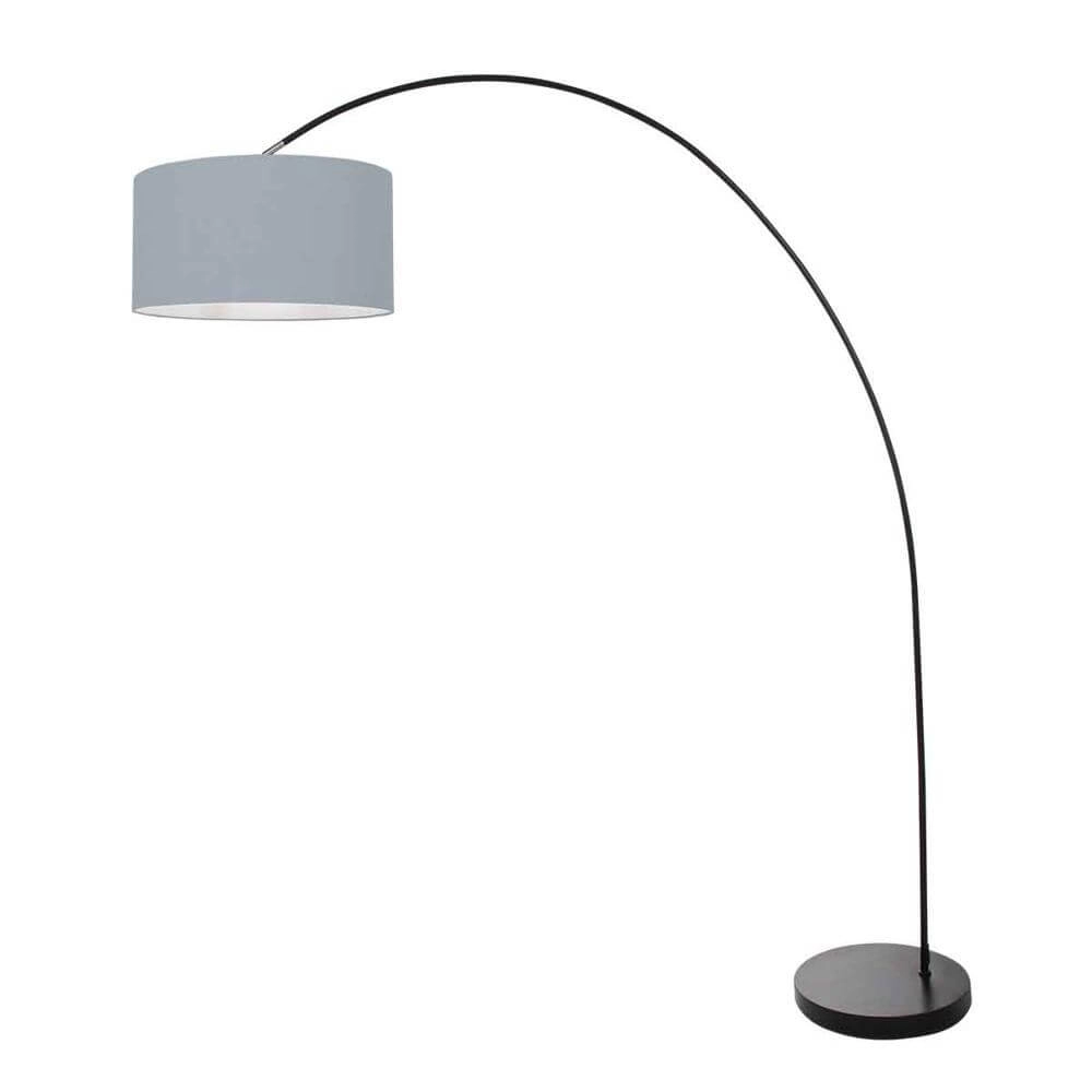 Booglamp Solva zwart met lichtblauwe kap Steinhauer 8712746174755