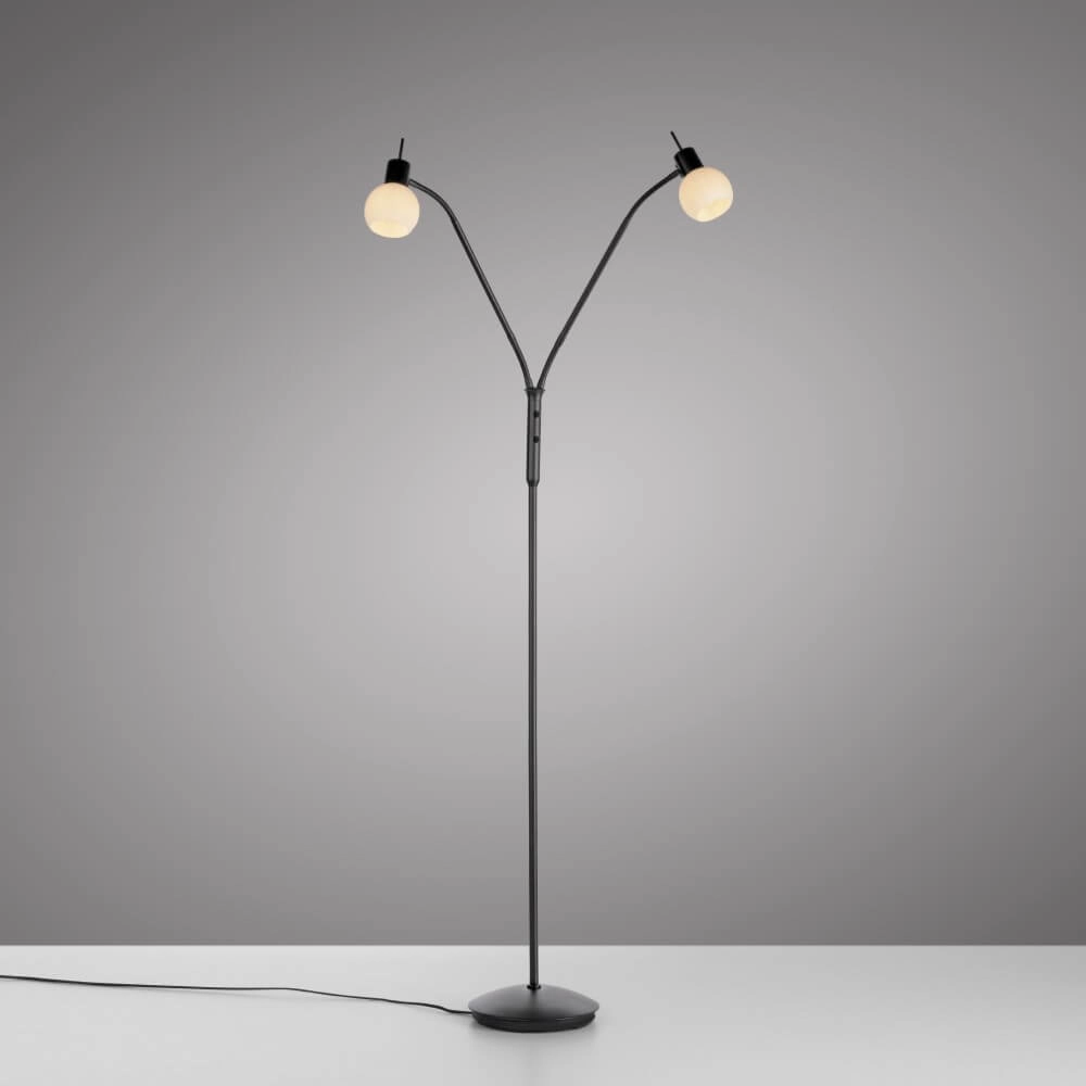 Zwarte vloerlamp Loki 2-lichts Just Light 4043689000837