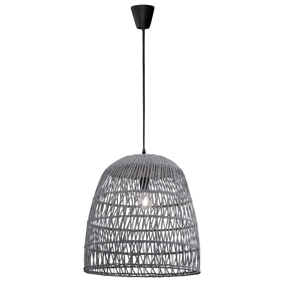 Grijze hanglamp Destin rotan Ø 46,5cm Lyora 5212017416667