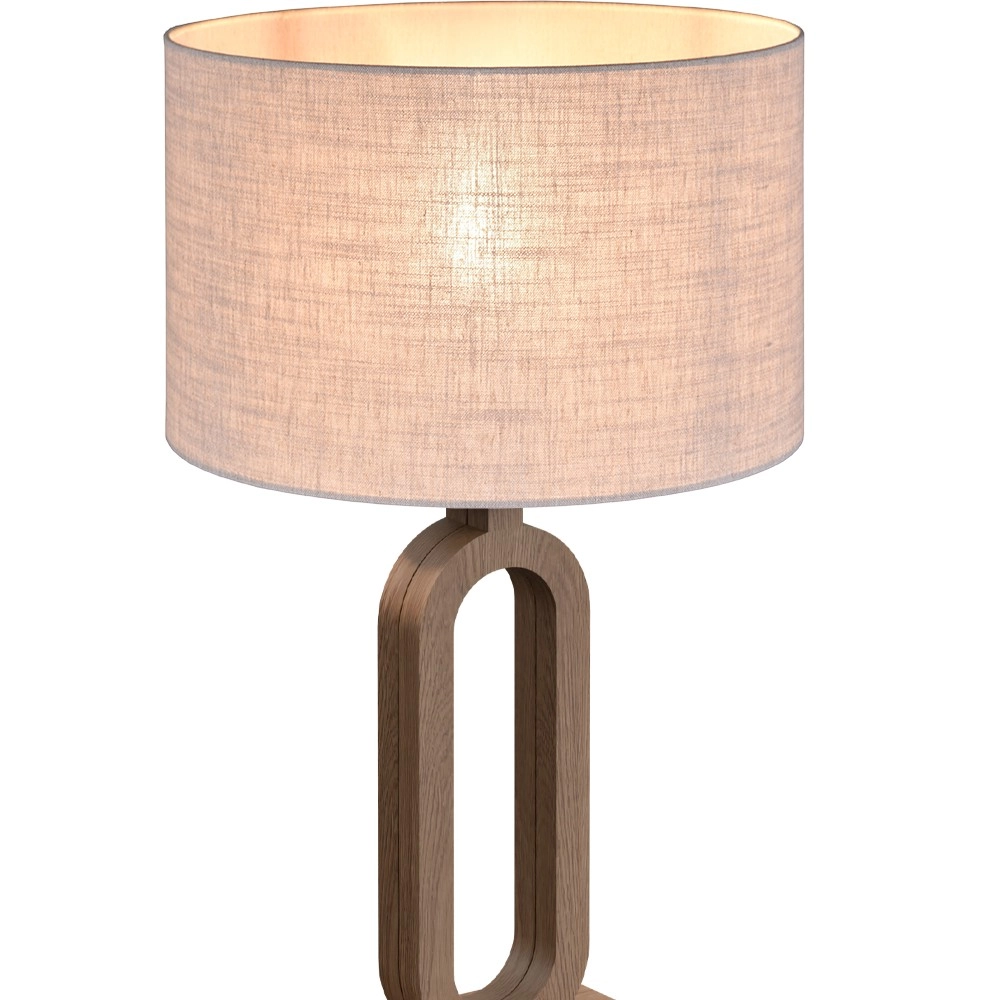 Tafellamp Sino Loop 39cm donker hout Masterlight