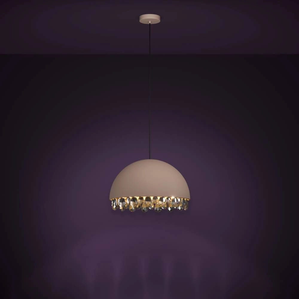 Mokka hanglamp met kristal Gaetano 2 Ø 45cm Stars of Light 9002759399481