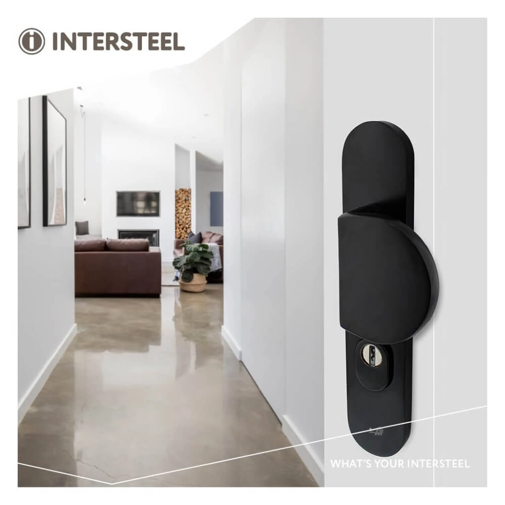 Voordeurbeslag Vurano PC 55mm kerntrekbeveiliging aluminium zwart Intersteel 8714186492062