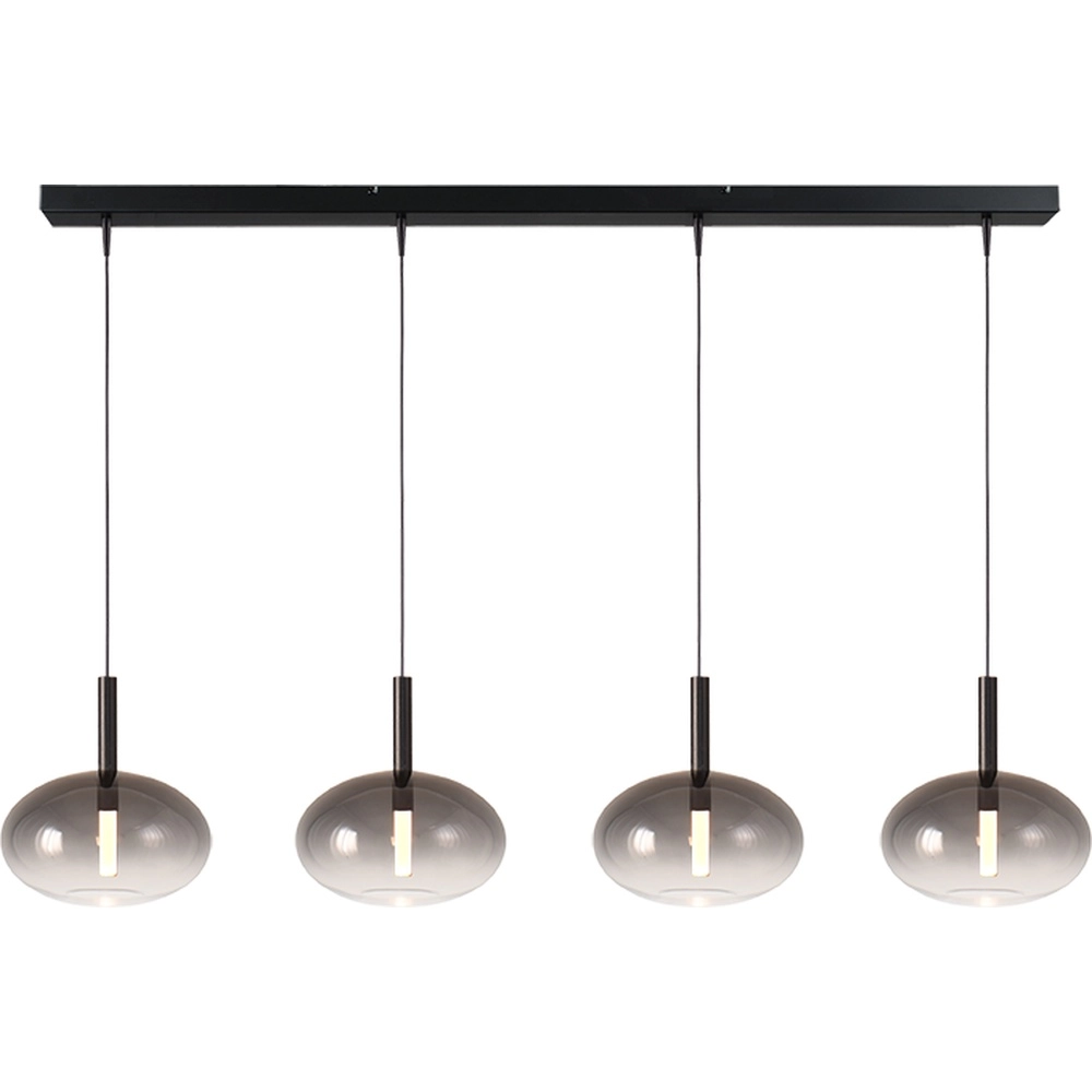 4L hanglamp Ø24cm Lido Onion met smoke-fading glas