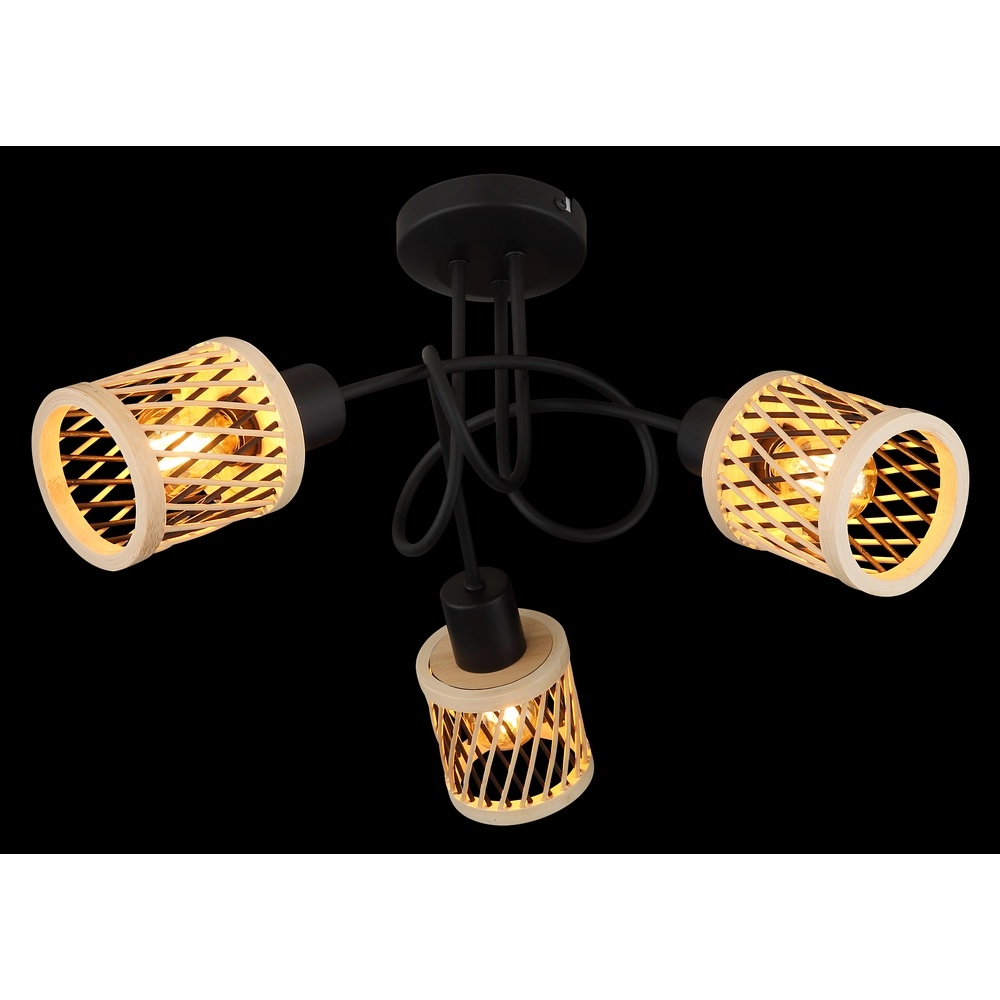 3-lichts plafondlamp Mali zwart Globo 9007371525720