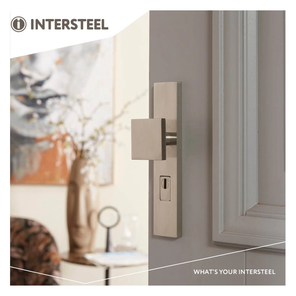 Voordeurbeslag Vurano kerntrekbeveiliging PC 72mm recht RVS Intersteel 8714186428191