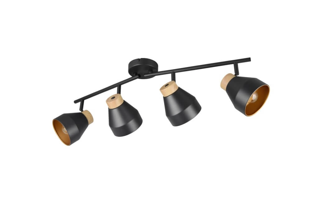 Design plafondlamp 4-lichts Valentin zwart Trio 4017807637434