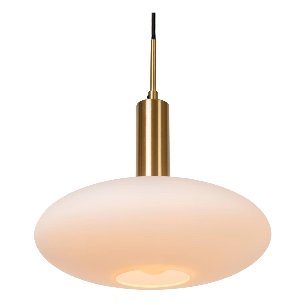 Design hanglamp Singala 3-lichts recht goud met wit Lucide 5411212251091