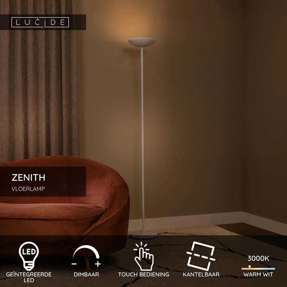 Design vloerlamp Zenith wit Lucide 5411212194077