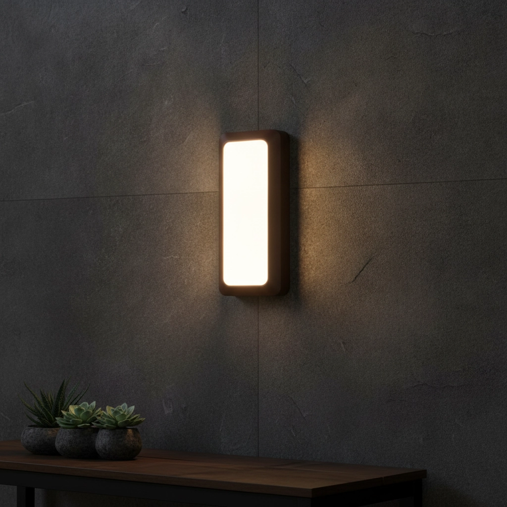 Wandlamp Appia rechthoek roestbruin