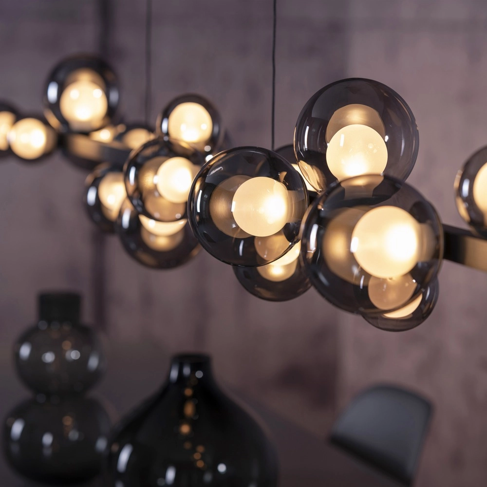 Eettafel hanglamp Pure E-Popup 18L - met smoke glas Paul Neuhaus 4012248396452