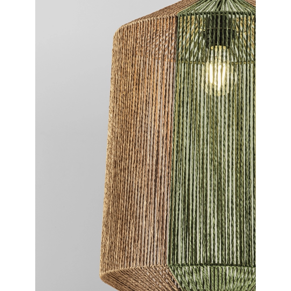 Hanglamp Dena Ø 38cm bruin met groen Lyora 5212017477293