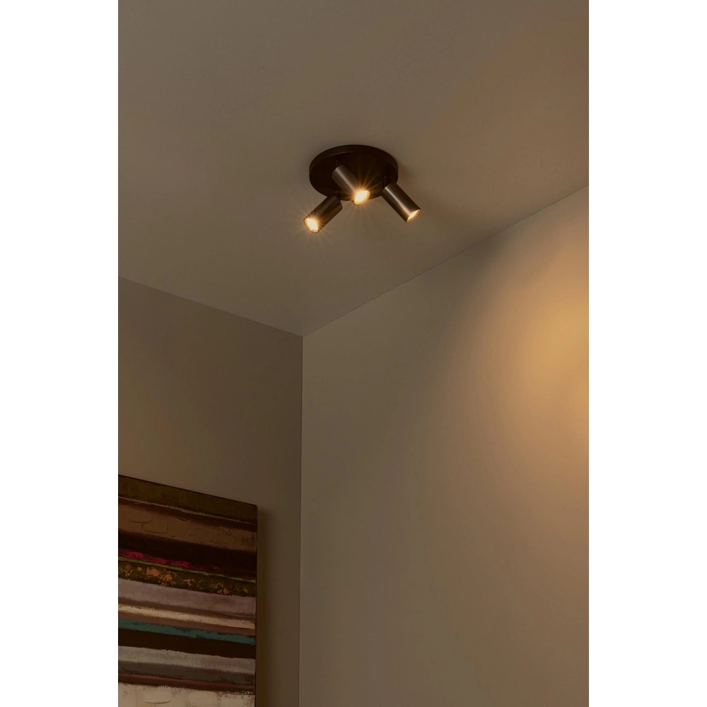 Plafondspot Ritmo mini GU10 3-lichts koffie bruin Lucide 5411212094025