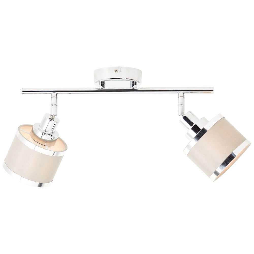 2-lichts plafondlamp Alexia chroom en grijs Brilliant 4004353424144