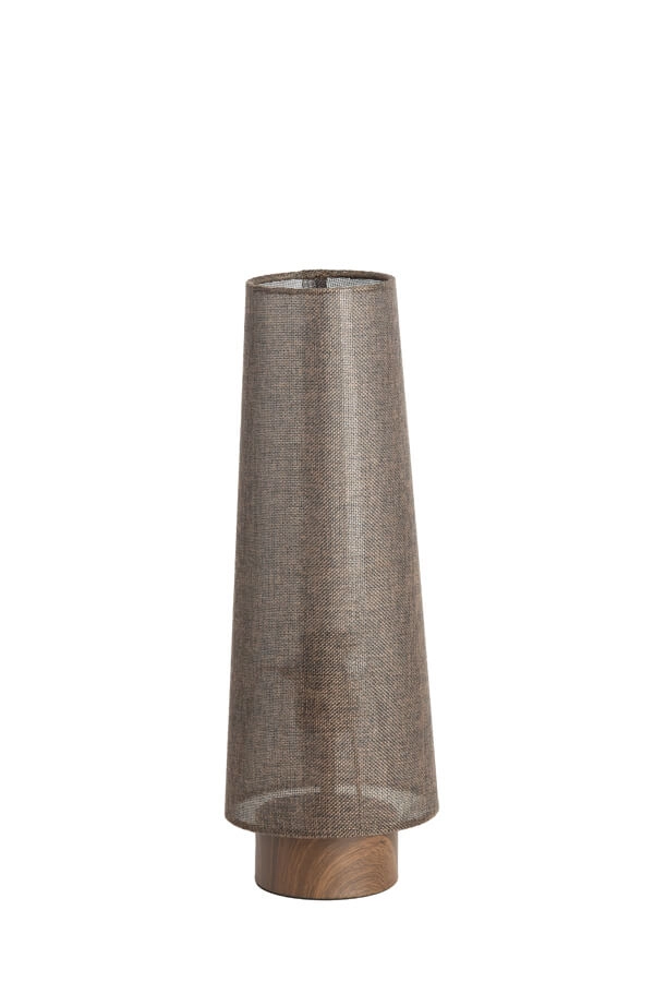 Bruine tafellamp Howie hout Ø 15cm Light & Living 8717807759391