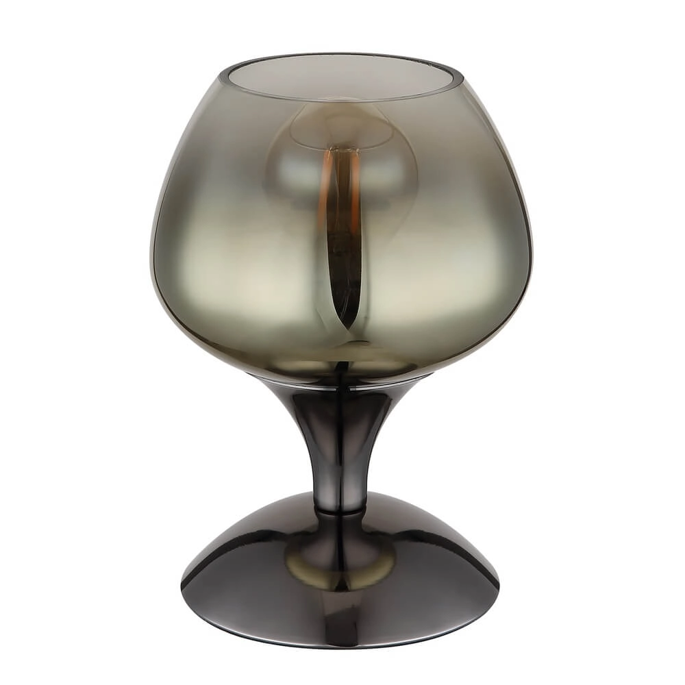 Gunmetal tafellamp Maxy met amber glas Ø 15cm Globo 9007371462933