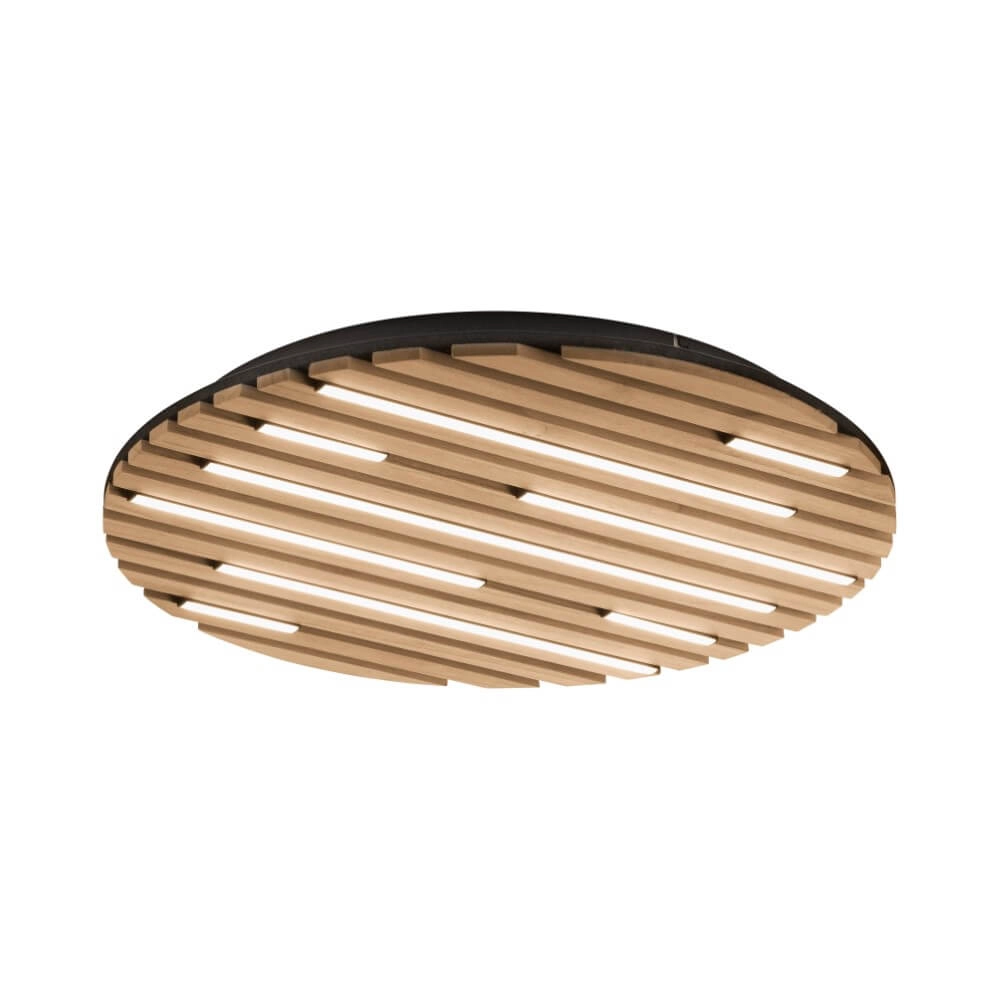 Ronde plafondlamp Q-Akustik Ø 60cm hout