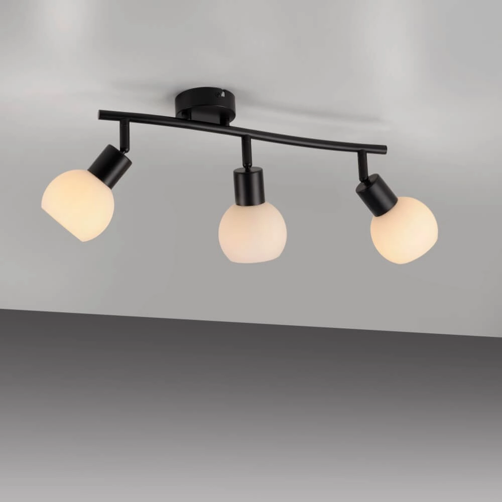 Zwarte plafondlamp Loki 3-lichts Just Light 4043689000776