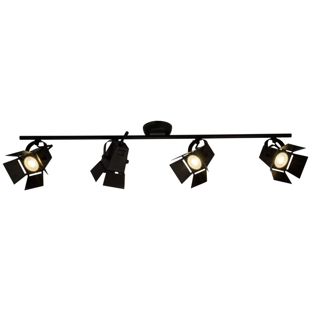 Zwarte opbouwspot Movie Led 4-lichts Zwarte opbouwspot Movie Led 4-lichts
