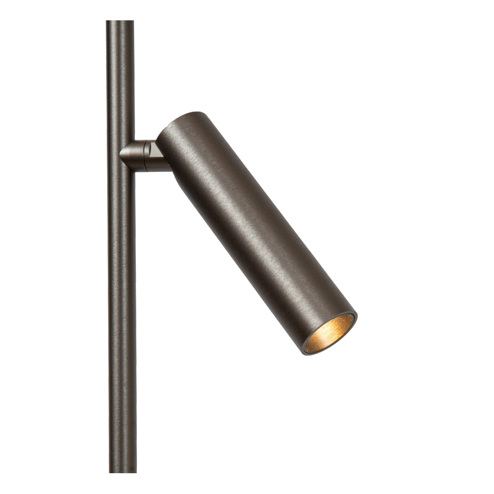 Strakke vloerlamp met leeslamp Applause geborsteld metaal - led Premium by Lucide 5411212221865