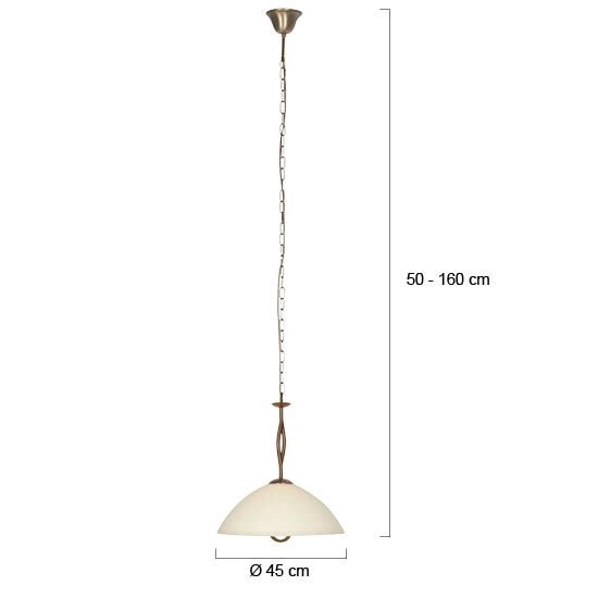 Klassieke hanglamp Anthea 1-lichts brons Steinhauer 8712746180220